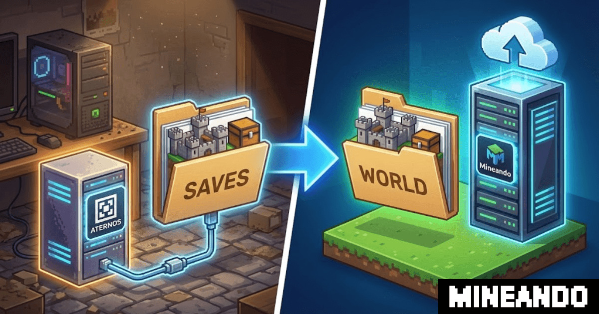 Cómo migrar un mundo de Aternos a Mineando: Guía para pasar tus archivos de servidor Minecraft gratis a la nube