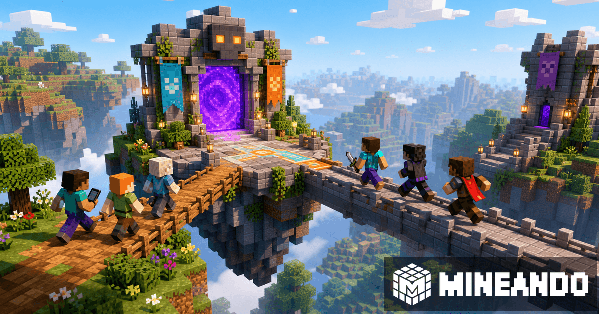 Jugadores de Bedrock y Java entrando al mismo servidor Minecraft mediante crossplay
