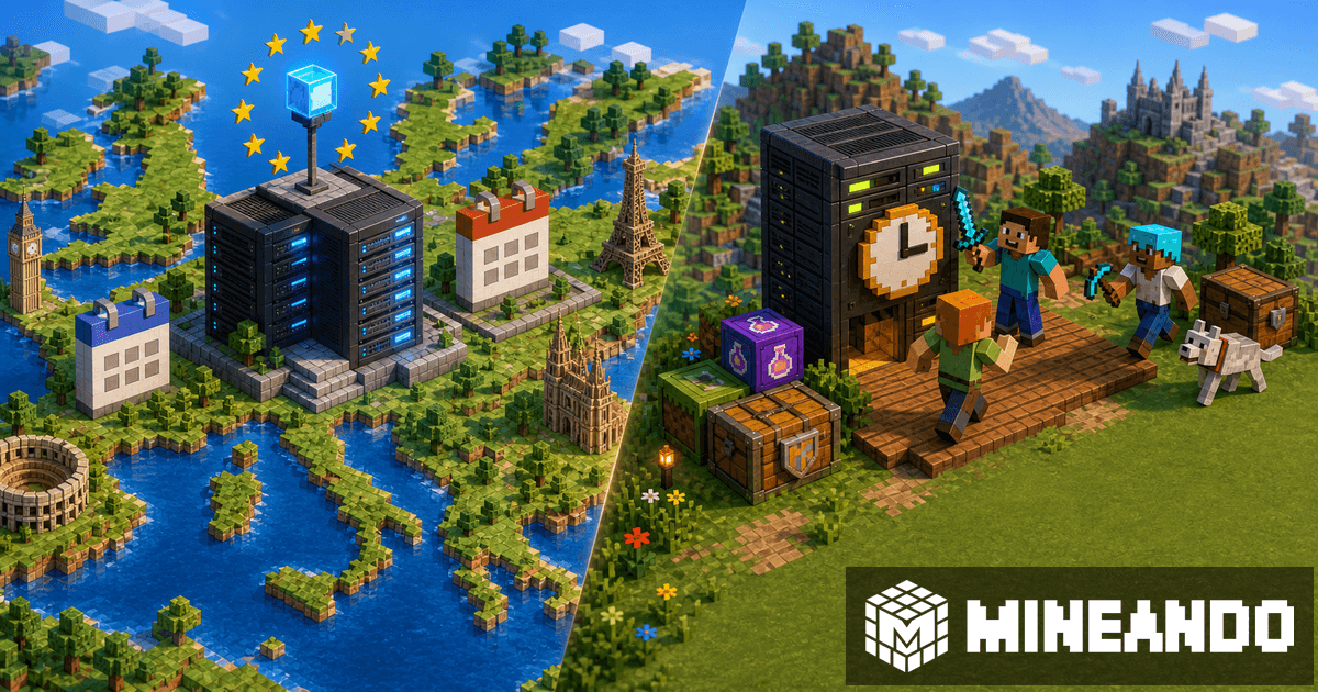 European Minecraft servers compare day rental with hourly usage
