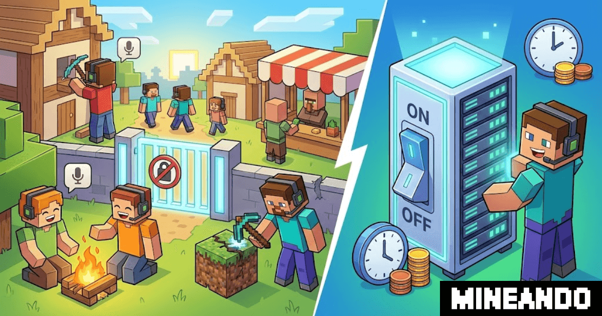 Servidor SMP Minecraft con Voice Chat: Control total con interruptor ON/OFF y ahorro por uso en Mineando