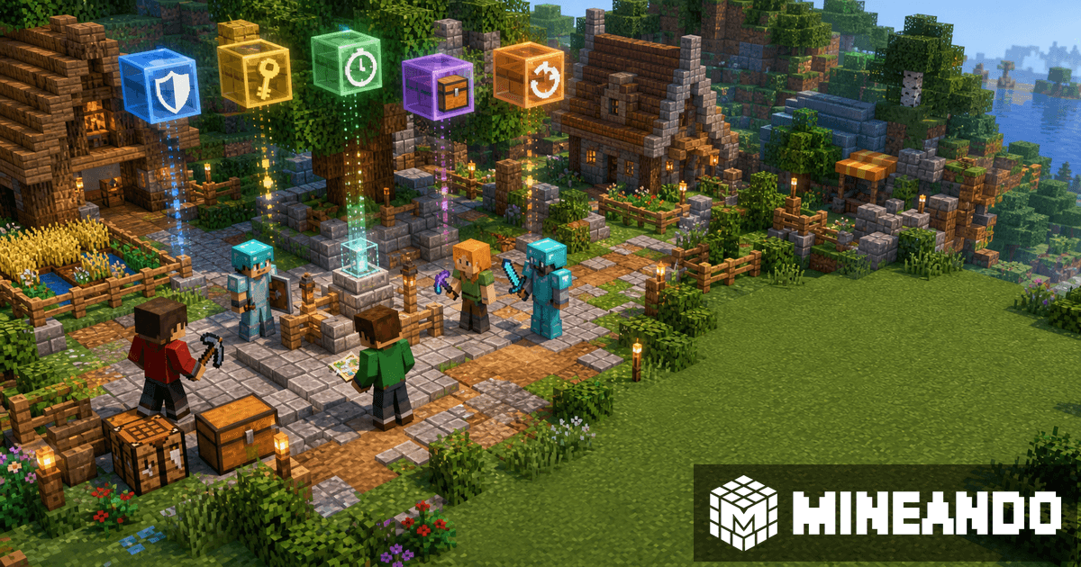 Survival-SMP-Dorf mit Plugin-Modulen für Rechte Schutz und Backups