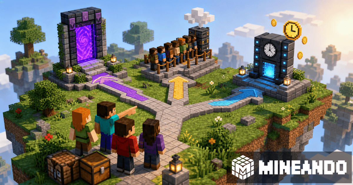 Freundesgruppe wählt zwischen verschiedenen Minecraft-Server-Optionen