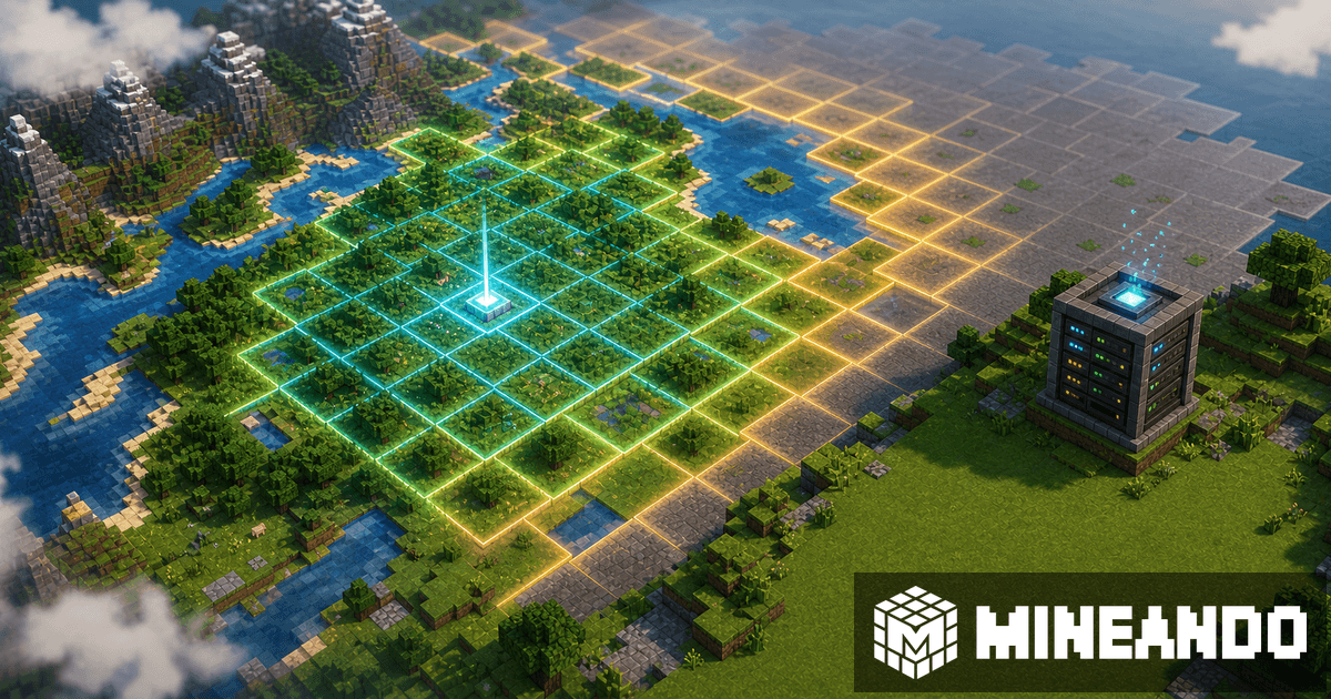 Minecraft world map pre-generating chunks around spawn to reduce exploration lag