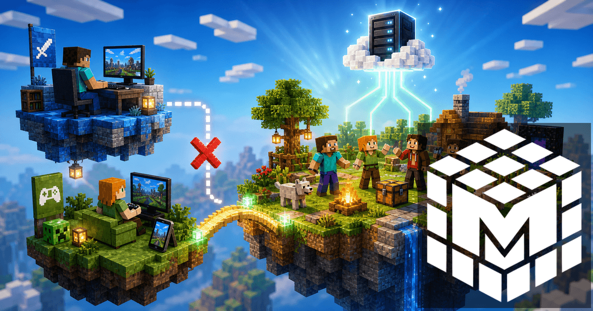 Jugadores Bedrock conectando con un servidor Java mediante un puente crossplay
